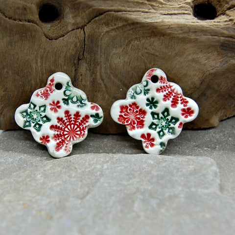 Red and Green Christmas Snowflakes