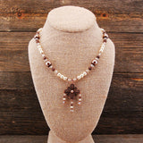 Victorian Style Crystal and Pearl Copper Necklace
