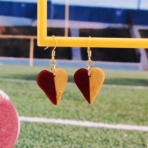Garnet & Gold Heart Earrings