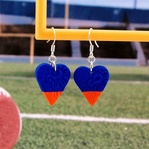 Blue & Orange Heart Earrings