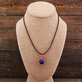 Carved Lapis Lazuli and Copper Necklace
