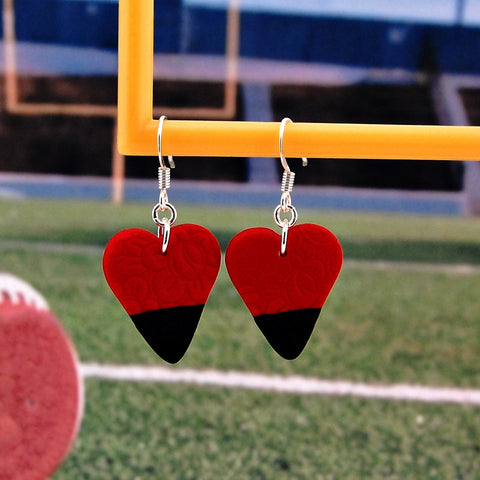 Black & Red Heart Earrings