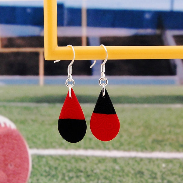 Black & Red Drop Earrings