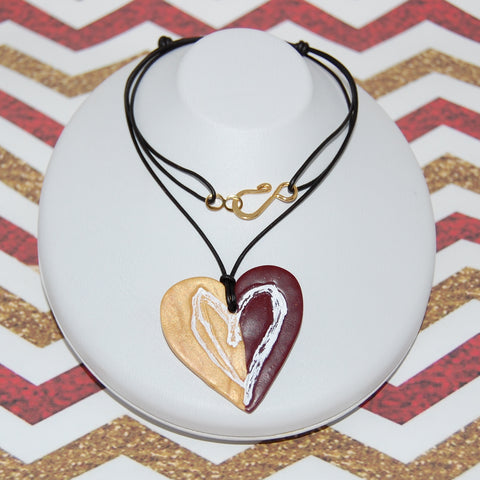 Garnet & Gold Heart Necklace